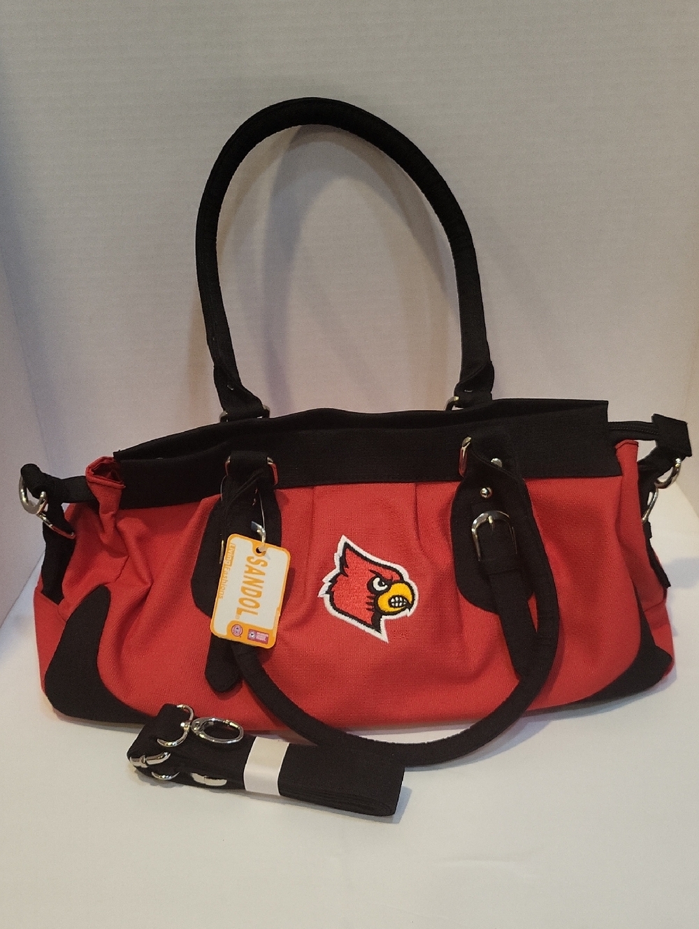 NWT Sandol Louisville Cardinals NCAA Tote Shoulder Bag Red Black Purse